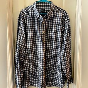 Jos. A. Bank Blue and White Casual Button Down Shirt